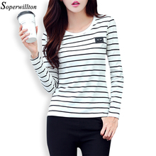 T Shirt Women Striped Tshirt Long Sleeve 2022 Spirng Autumn Tee Shirt Women Casual Top Ladies O-neck Female Camiseta Mujer G13 2024 - buy cheap