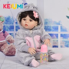 Кукла реборн силиконовая, милая Реалистичная кукла-младенец, 23 дюйма, детская игрушка для новорожденных, подарок на день рождения 2024 - купить недорого