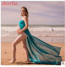 Blue Pregnant Mother Dress New Maternity Photography Props Women Pregnancy Clothes Lace Dress For Pregnant Photo Shoot Clothing 2024 - buy cheap