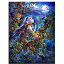 Elf e lua diamante Bordados diy pintura diamante 3d do ponto da cruz de diamante pintura mosaico imagem diamante H807 2024 - compre barato