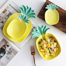 Creative ceramic plate dishes pineapple shape ceramic dishes sauce dish dessert snack plate noodle plate Household tableware 2024 - buy cheap