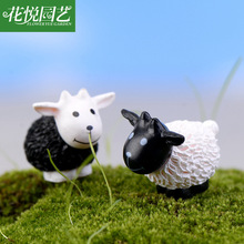 Figuras de micropaisaje de musgo para decoración del hogar, figuritas en miniatura de dibujos animados, pequeñas cabras en blanco y negro, 2 uds. 2024 - compra barato