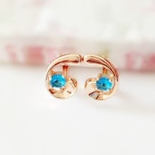 Luxury Women Earrings 585 Gold Color Women Jewelry Direct Selling Copper New Fashion Moon Shape Cubic Zircon Drop Earrings 2024 - buy cheap