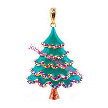 45mm 100pcs/lot Green Christmas Tree rhinestone Pendant for christmas pendant necklace jewelry 2024 - buy cheap