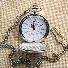 Hot Sell  Fashion Vintage Silver Polished Roman Dial Pocket Watch,Sweater Chain 100pcs/lot  wholesale 2024 - buy cheap