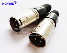 NCHTEK Microphone 3Pin Plug Speaker XLR Connector  3Pin Plug Male XLR Patch Snake Cable MIC Plug Black/Free shipping/10PCS 2024 - buy cheap