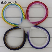Babymatch 40pcs/lot 7mm Children Colored Satin Covered Resin Hair bands Ribbon Covered Adult Kids Headband Hair Accessories 2024 - buy cheap
