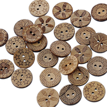 ¡Nuevo! 50 Uds. De conchas de coco con patrón variado, botones de costura con 2 agujeros, para álbum de recortes, 18mm, AC16 2024 - compra barato