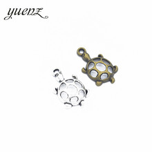 YuenZ-collar de aleación de Zinc para mujer, 20 Uds., 2 colores, abalorios de tortuga de color plata antigua, pendiente, pulsera, joyería artesanal hecha a mano 21*12mm D757 2024 - compra barato