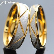 Кольца Gokadima на годовщину для мужчин и женщин, парные кольца золотого цвета из нержавеющей стали, ювелирные изделия 2017, WR009 2024 - купить недорого
