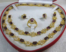 Бесплатная доставка> Женские Ювелирные изделия, фиолетовое ожерелье, браслет, серьги, кольцо 2024 - купить недорого
