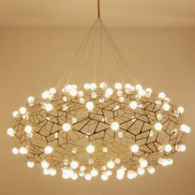 Post-modern living room dining room personality round chandelier Nordic simple fashion warm bedroom creative nest lighting led 2024 - buy cheap