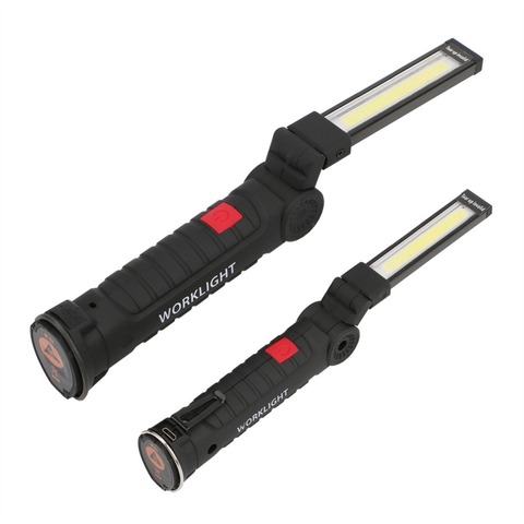 Foldable Magnetic COB LED Flashlight USB Rechargeable Work Inspection Light Portable Hanging Torch Flashlight Built in Battery 2022 - buy cheap