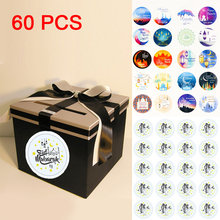 60 pçs eid mubarak adesivos na caixa de papelão etiqueta presente adesivos ramadan mubarak eid decorações presentes islâmicos muçulmanos 2024 - compre barato