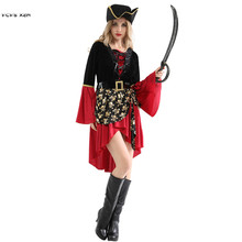 Женский костюм воина на Хэллоуин для женщин моряк Пираты Карибского моря косплей карнавал Пурим парад маскарадное платье для вечеринки 2024 - купить недорого