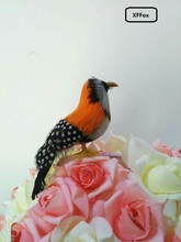Modelo de pássaro de pérola de simulação pequeno presente de brinquedo plástico & furs laranja pássaro cerca de 12cm xf078 2024 - compre barato