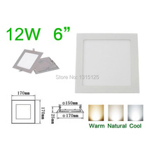 Ultra thin design12W LED Recessed ceiling light Square LED Panel Light 170mm AC85-265V Wholesale 4000K LED Lamp +free shipping 2024 - buy cheap
