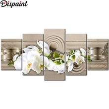 Dispaint 5pcs Full Square/Round Drill 5D DIY Diamond Painting "Flower orchid" Multi-picture Combination Embroidery 5D Decor 2024 - buy cheap