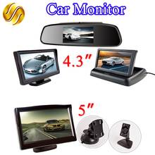 LCD Car Monitor 4.3 Inch / 5 Inch TFT Display Mirror / Desktop / Foldable 4.3" / 5" Video PAL/NTSC Rearview Backup Auto Parking 2024 - buy cheap