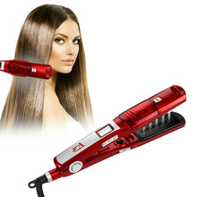 Professional Steam Hair Straightener Brush Comb Flat Iron Ceramic Dry Wet Steam Spray Hair Straightener LCD Hairdressing Tool 2024 - buy cheap