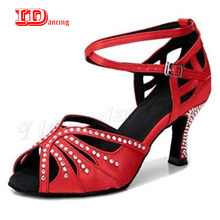 IDancing Women's Dance Latin Shoes Jazz Dance Shoes Dance Girls Ballroom Latin Shoes Tango Women Shoes Black Skin Red Best Price 2024 - buy cheap