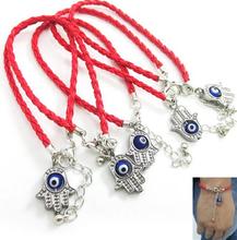 Vintage  Kabbalah Demon Eye Hand Charms Bracelet For Women Good Luck Woven Leather Bracelet Fashion Jewelry Gifts 2024 - buy cheap