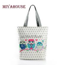 Floral And Owl Printed  Women's Casual Tote Female Daily Use Female Shopping Bag Ladies Single Shoulder Handbag Simple Beach Bag 2024 - buy cheap