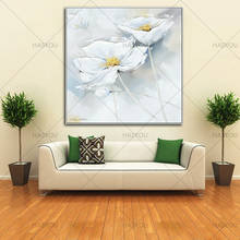 High Quality Beautiful White Flower Wall Picture 100%Handmade Oil Painting On Canvas Wall Art For Living Room Hanging 2024 - buy cheap