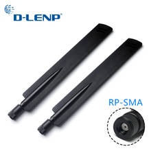 Dlenp 2.4Ghz 18 dbi Aerial 2 PCS Antennas Wireless WIFI Antenna Booster Universal Amplifier WLAN Router RP-SMA Male Connector 2024 - buy cheap