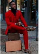 (Chaqueta + Pantalones + corbata + chaleco), esmoquin rojo para novio, trajes formales para hombre, trajes de negocios para boda, graduación y Cena 2024 - compra barato