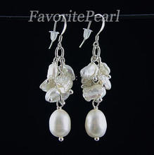 Wholesale Pearl Jewelry - 5-9MM White Color Natural Freshwater Keshi Pearl Dangle Earrings - Free Shipping 2024 - buy cheap