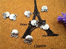 100pcs/lot  Charms,Antique Silver Tone Two Sided Mini  Charm Pendant 11x11mm once upon a time 2024 - buy cheap