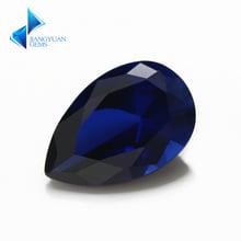 Оптовая продажа, Размер 4*6 ~ 8*10 мм 34 #, синие камни в форме груши, синтетический корунд, синтетический камень для ювелирных изделий 2024 - купить недорого