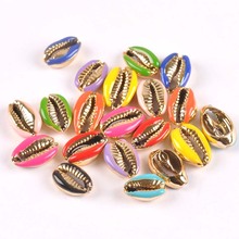 Natural Cut Cowrie Shells Golden Plated Seashell Conch Beads Tribal Jewelery Handmade Craft Accessories DIY trs0307 2024 - compre barato