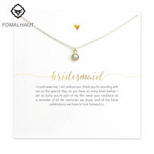 Bridesmaid Gary Crystal Gold Pendant Necklaces Gold Chains Necklace Fashion Women Wedding Jewelry Maid of honor ,bridesmaid gift 2024 - buy cheap