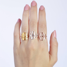 Кольца с монограммой в стиле бохо, кольца из нержавеющей стали с искусственными буквами, индивидуальные винтажные серебряные, розовые, золотые кольца, готические ювелирные изделия 2024 - купить недорого