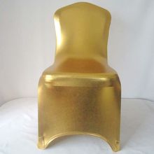 50pcs Shiny Metallic Gold Silver Elastic Spandex Chair Covers Bronzing Lycra Stretch Wedding Chair Cover For Hotel Event Party 2024 - buy cheap