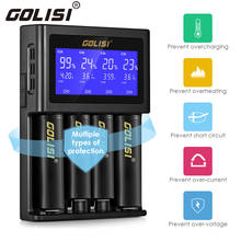 GOLISI S4 2.0A Интеллектуальный ЖК-дисплей 18650 зарядное устройство для литий-ионных Ni-MH Ni-Cd Ni-md 26650 20700 AA AAA аккумуляторные батареи 2024 - купить недорого