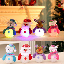 СВЕТОДИОДНЫЕ светящиеся куклы для вечеринки, Санта-Клаус, снеговик, медведь, Лось светильник кой, подвесные Рождественские елочные украшения, рождественские украшения для дома, новый год 2024 - купить недорого
