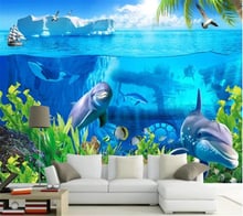 wellyu  Custom wallpaper papel de parede Seabed iceberg sea animal world stereo 3D TV background wall papier peint behang 2024 - buy cheap