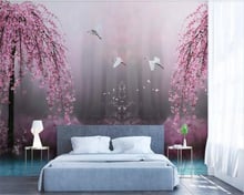 Beibehang-papel tapiz de pared para el interior del hogar, hermoso papel tapiz de pared con imagen de lago, Cisne, cereza, rosa, paisaje de TV, 3 d 2024 - compra barato