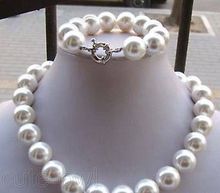 Conjunto de collar y pulsera de perla de concha del Mar del Sur, color blanco, AAA, 14MM, 2017 2024 - compra barato