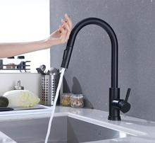 Stainless Steel Sensor Kitchen Faucets Black Touch Inductive Sensitive Faucet Mixer Tap Single Handle Dual Outlet Water Modes 2024 - buy cheap