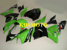 Kit de carenagem com molde de injeção para kawasaki ninja zx10r, 04, 05, zx, 10r, 2004, 2005, zx, 10r, abs, verde brilhante, conjunto com presentes ky30 2024 - compre barato