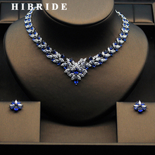 HIBRIDE Beautiful Women Bridal Jewelry Set With Colorful Cubic Zircon White Gold Color Necklace Set Parure Bijoux Femme N-275 2024 - buy cheap