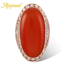 Ajojewel Luxury Big Single Stone Ring Orange Opal Jewelry Rhinestone Finger Rings Wholesale (Size 9,10,11) 2024 - buy cheap