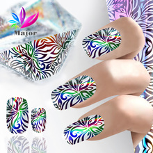 Láminas de arte brillante en uñas, lámina de papel láser de alta calidad para decoración de uñas, nueva moda 2024 - compra barato