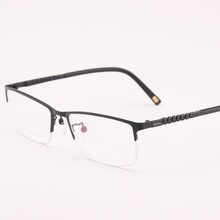 Ancho-135 gafas de titanio marcos de gafas para hombres Super ligero elástico Temple miopía precrición gafas de media montura marco 2024 - compra barato