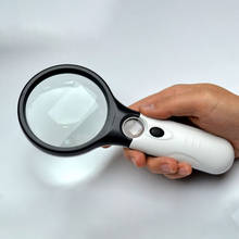 New 3X 45X 3 LED Light Handheld Magnifier Reading Map Newspaper Magnifying Glass Jewelry Loupe 2024 - buy cheap