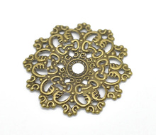 Doreen Box Lovely Antique Bronze Filigree Flower Wraps Connectors 4.7x4.7cm(1-7/8"x1-7/8"), sold per lot of 30 (B16286) 2024 - buy cheap